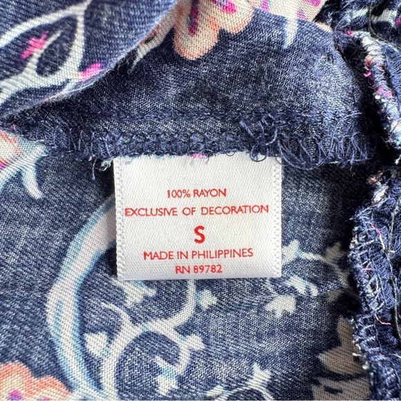 JOSIE NATORI Floral Bomber Jacket Size S Navy Pink Paisley Boho Lightweight - Picture 11 of 11